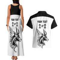 Personalised South Africa and New Zealand Couples Matching Tank Maxi Dress and Hawaiian Shirt Champion History Go Final 2023 Vintage Style LT03 - Polynesian Pride