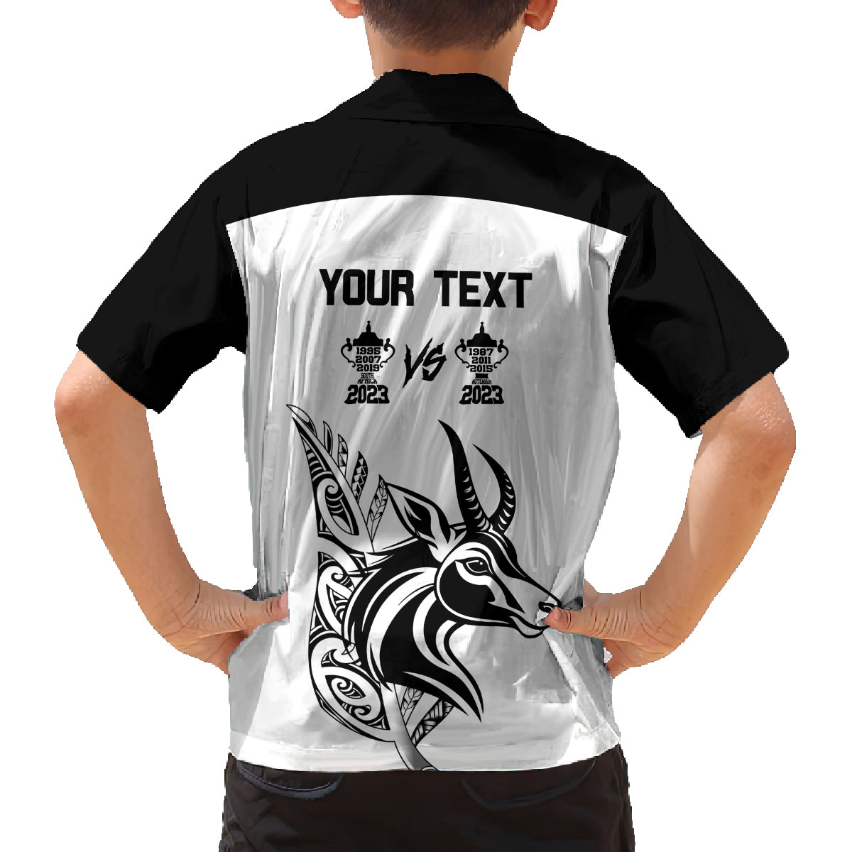 Personalised South Africa and New Zealand Family Matching Off Shoulder Short Dress and Hawaiian Shirt Champion History Go Final 2023 Vintage Style LT03 - Polynesian Pride