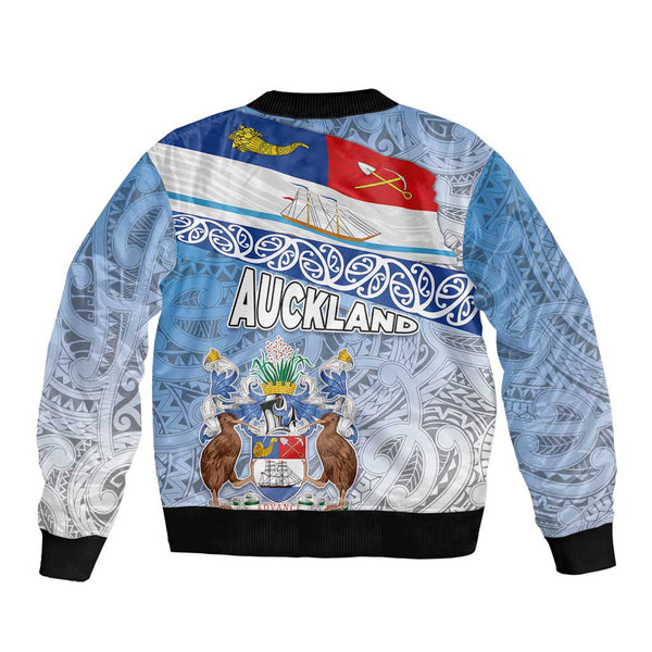 New Zealand Auckland Bomber Jacket Auckland's Flag and Coat of Arms ...