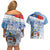 New Zealand Auckland Couples Matching Off Shoulder Short Dress and Hawaiian Shirt Auckland's Flag and Coat of Arms - Koru Art Maori Pattern