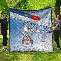 New Zealand Auckland Quilt Auckland's Flag and Coat of Arms - Koru Art Maori Pattern