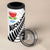 New Zealand Auckland 4 in 1 Can Cooler Tumbler Auckland's Emblem and Silver Ferns - Maori Art Tattoo