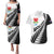 New Zealand Auckland Couples Matching Puletasi and Hawaiian Shirt Auckland's Emblem and Silver Ferns - Maori Art Tattoo