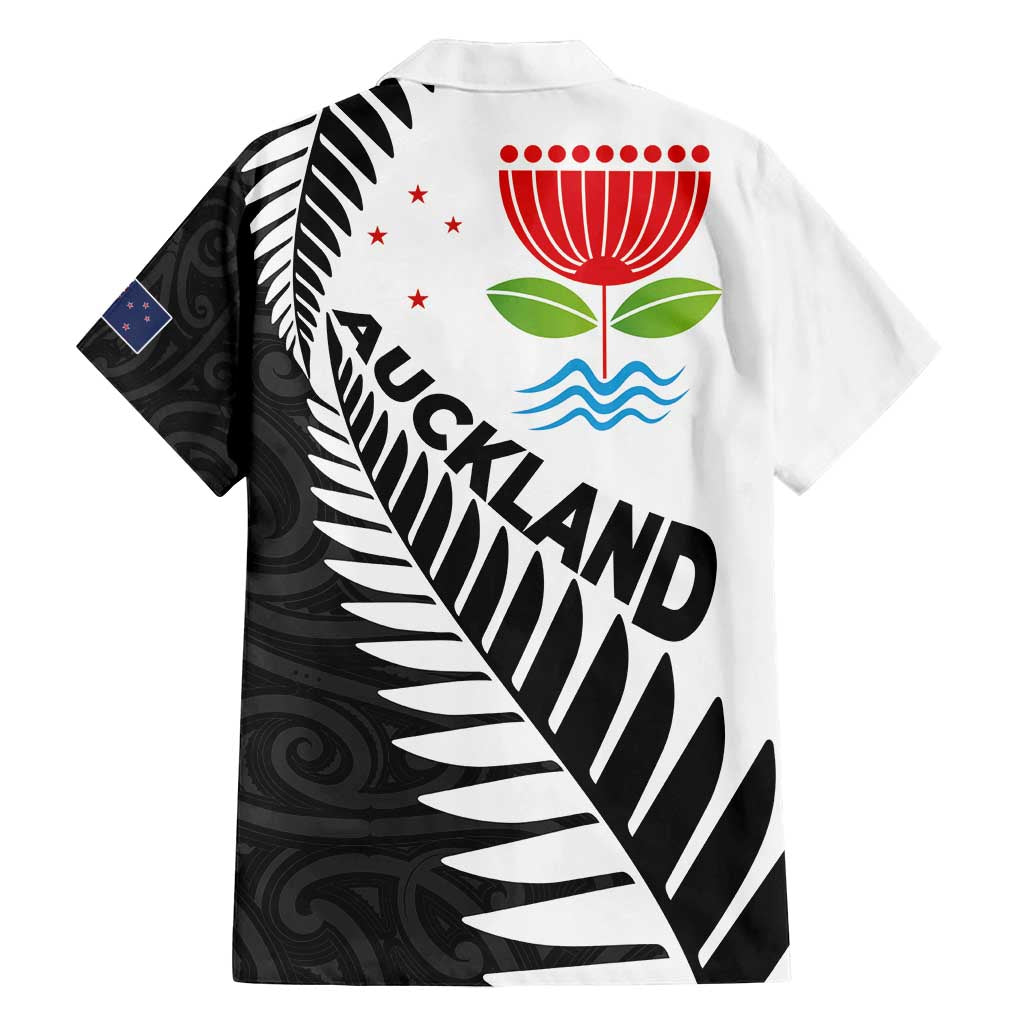 New Zealand Auckland Family Matching Tank Maxi Dress and Hawaiian Shirt Auckland's Emblem and Silver Ferns - Maori Art Tattoo LT03 - Polynesian Pride