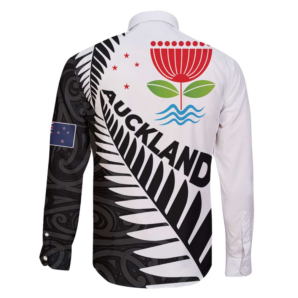 New Zealand Auckland Family Matching Tank Maxi Dress and Hawaiian Shirt Auckland's Emblem and Silver Ferns - Maori Art Tattoo LT03 - Polynesian Pride