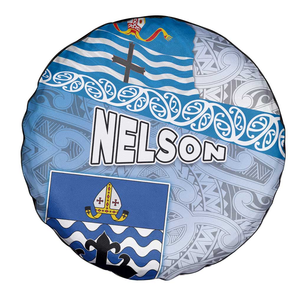 New Zealand Nelson Spare Tire Cover Nelson's Flag and Seal - Maori Art Tattoo
