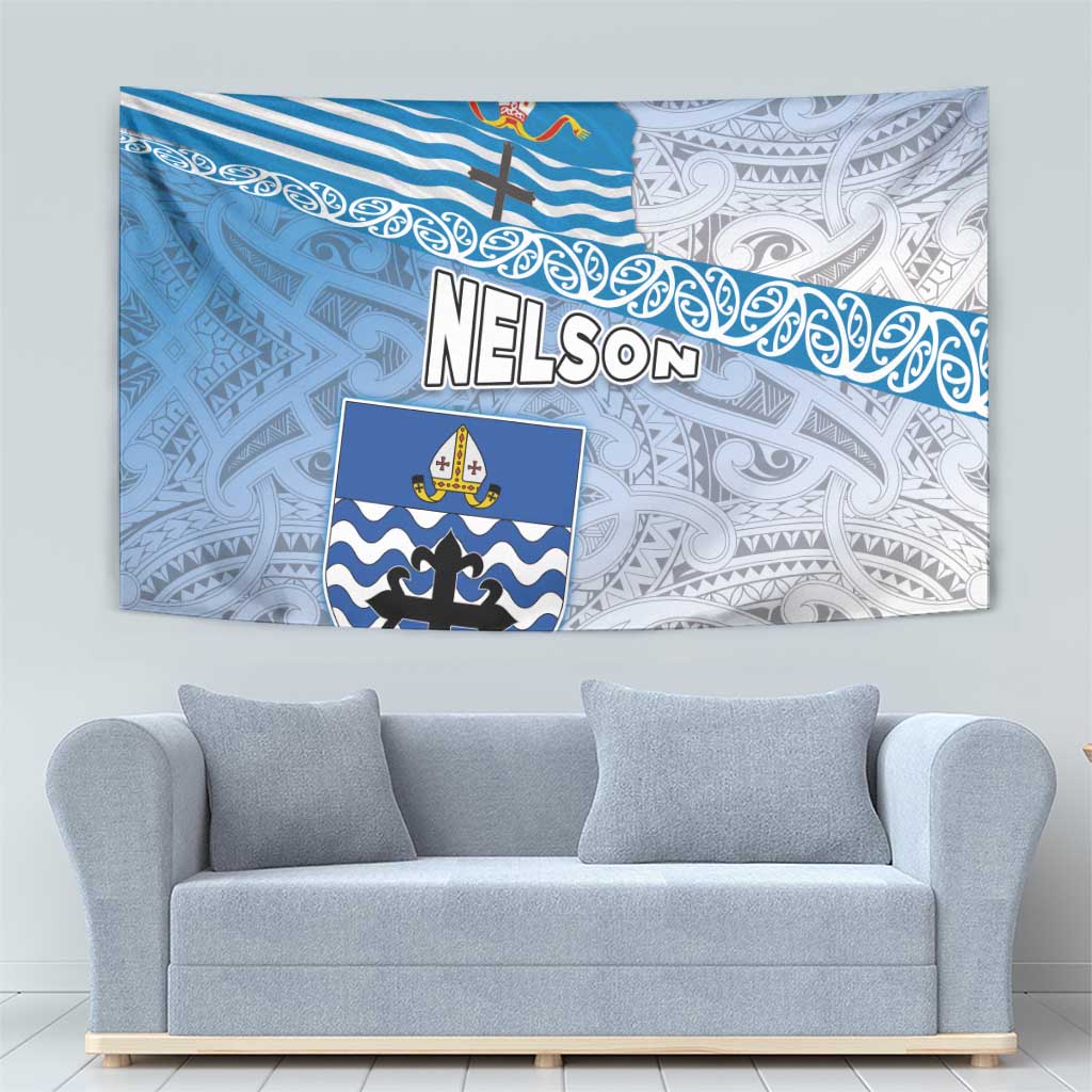 New Zealand Nelson Tapestry Nelson's Flag and Seal - Maori Art Tattoo