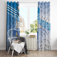 New Zealand Nelson Window Curtain Nelson's Flag and Seal - Maori Art Tattoo