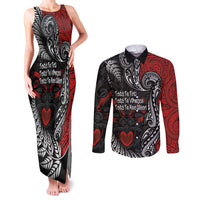 Aotearoa Toitu Te Tiriti Couples Matching Tank Maxi Dress and Long Sleeve Button Shirt New Zealand Honour the Treaty - Te Tiriti Is Us