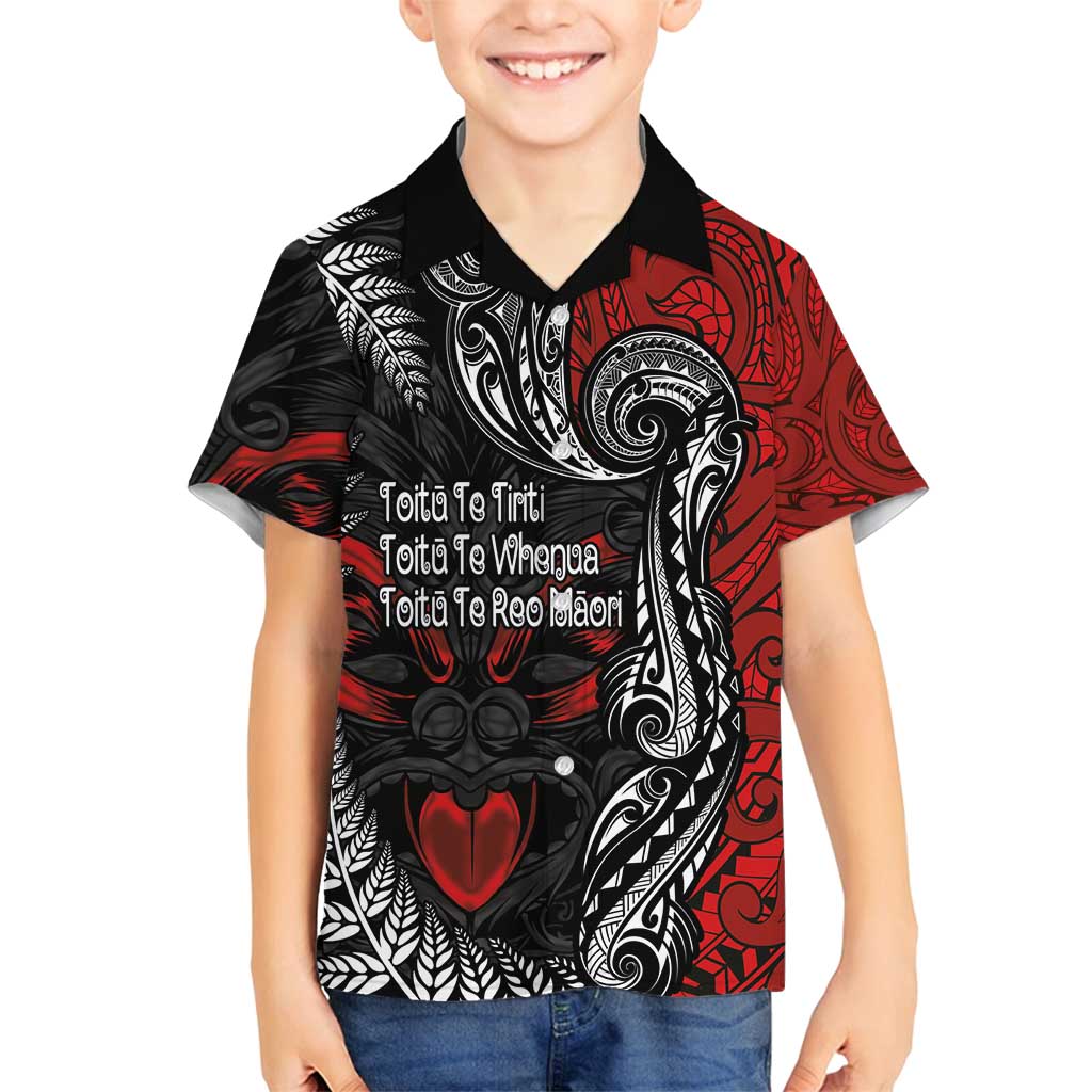 Aotearoa Toitu Te Tiriti Family Matching Off Shoulder Maxi Dress and Hawaiian Shirt New Zealand Honour the Treaty - Te Tiriti Is Us