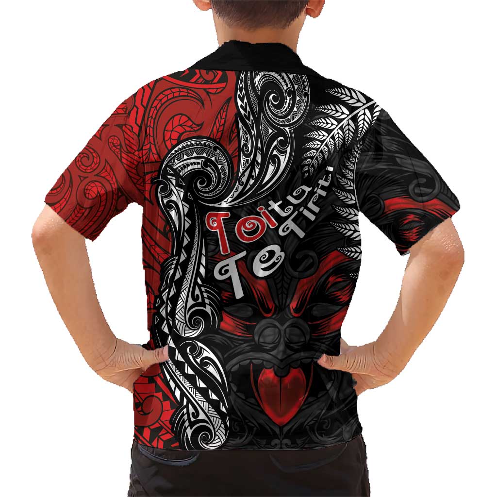 Aotearoa Toitu Te Tiriti Family Matching Short Sleeve Bodycon Dress and Hawaiian Shirt New Zealand Honour the Treaty - Te Tiriti Is Us LT03 - Polynesian Pride