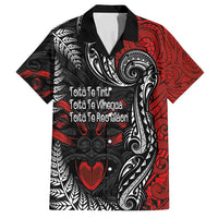 Aotearoa Toitu Te Tiriti Family Matching Tank Maxi Dress and Hawaiian Shirt New Zealand Honour the Treaty - Te Tiriti Is Us LT03 Dad's Shirt - Short Sleeve Red - Polynesian Pride