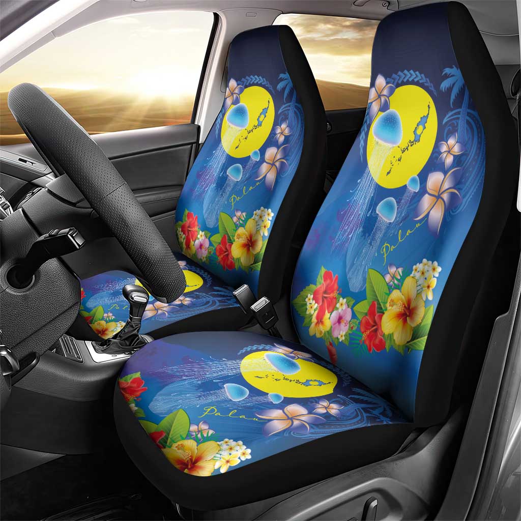 Palau Jellyfish Car Seat Cover Ocean Heritage Tropical Plants - Polynesian Pride