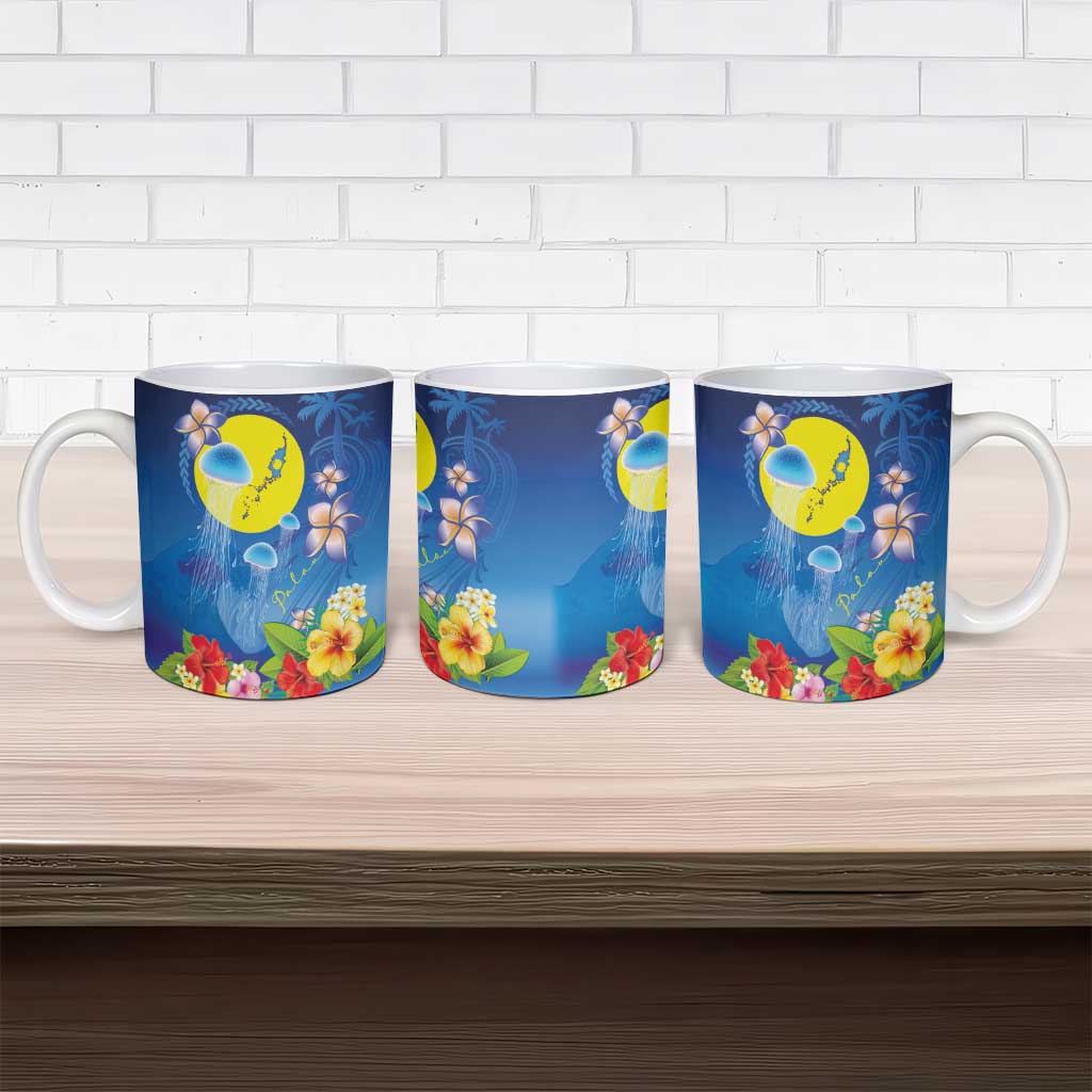 Palau Jellyfish Ceramic Mug Ocean Heritage Tropical Plants - Polynesian Pride