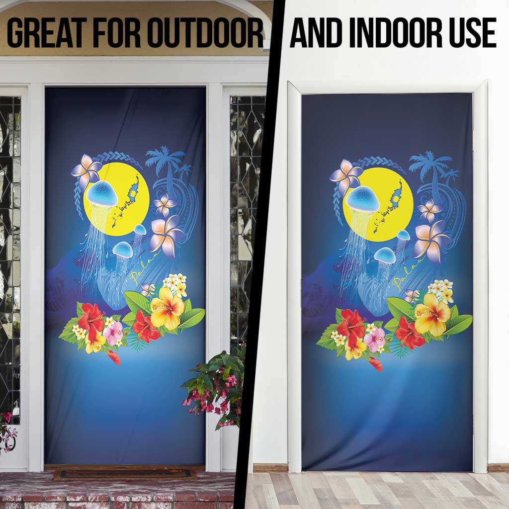 Palau Jellyfish Door Cover Ocean Heritage Tropical Plants - Polynesian Pride