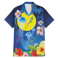 Palau Jellyfish Family Matching Mermaid Dress and Hawaiian Shirt Ocean Heritage Tropical Plants - Polynesian Pride