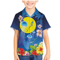 Palau Jellyfish Family Matching Mermaid Dress and Hawaiian Shirt Ocean Heritage Tropical Plants - Polynesian Pride