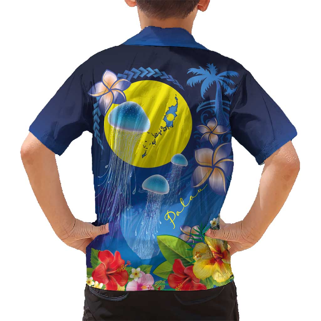 Palau Jellyfish Hawaiian Shirt Ocean Heritage Tropical Plants - Polynesian Pride