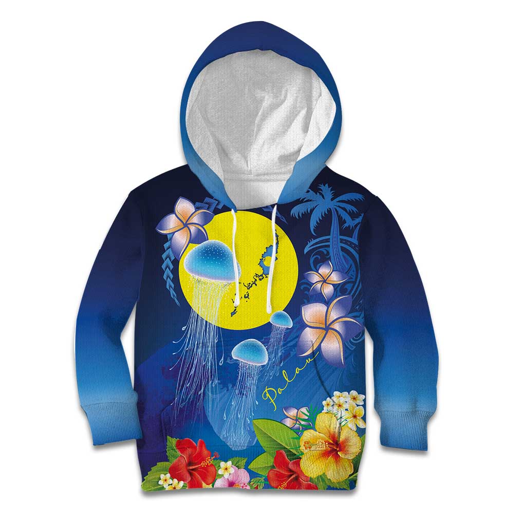 Palau Jellyfish Kid Hoodie Ocean Heritage Tropical Plants - Polynesian Pride
