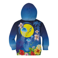 Palau Jellyfish Kid Hoodie Ocean Heritage Tropical Plants - Polynesian Pride