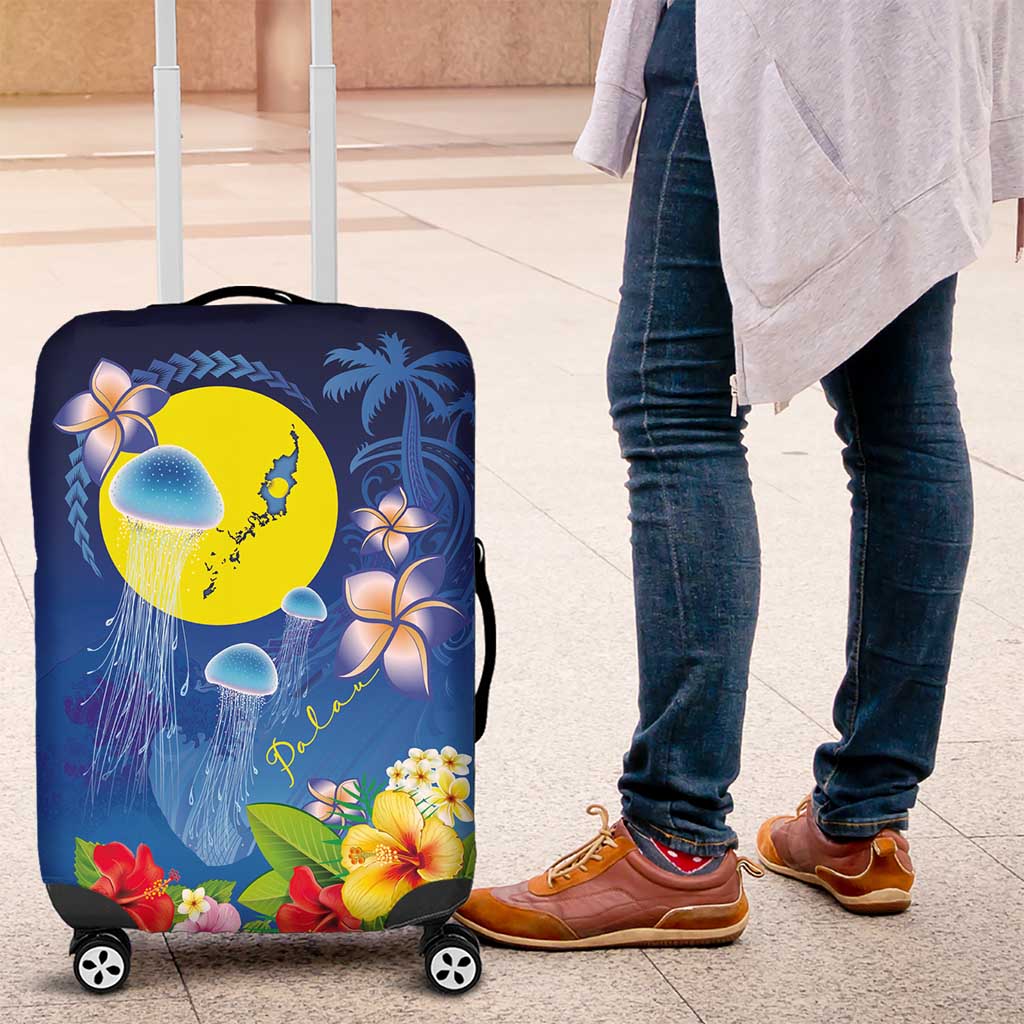 Palau Jellyfish Luggage Cover Ocean Heritage Tropical Plants - Polynesian Pride
