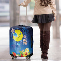 Palau Jellyfish Luggage Cover Ocean Heritage Tropical Plants - Polynesian Pride
