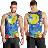 Palau Jellyfish Men Tank Top Ocean Heritage Tropical Plants - Polynesian Pride