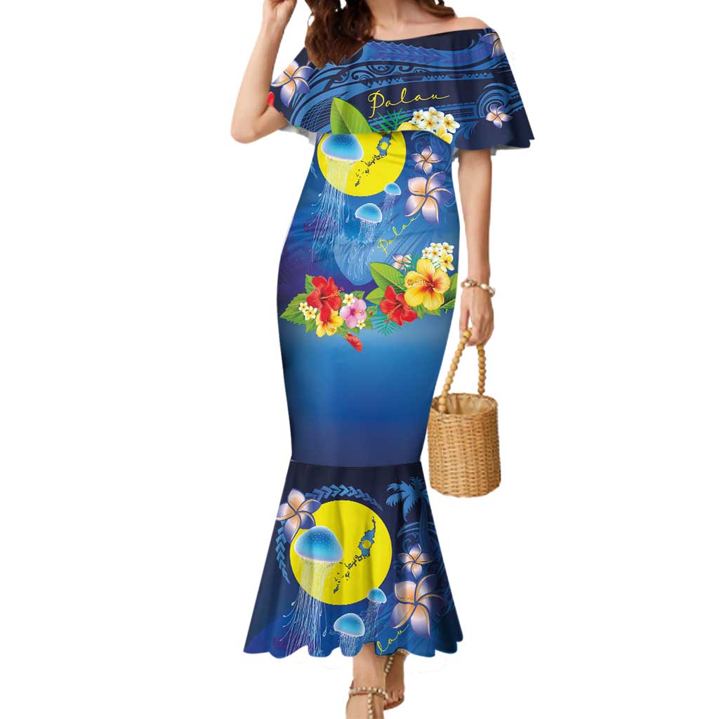 Palau Jellyfish Mermaid Dress Ocean Heritage Tropical Plants - Polynesian Pride