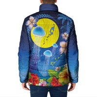 Palau Jellyfish Padded Jacket Ocean Heritage Tropical Plants - Polynesian Pride