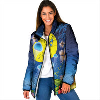 Palau Jellyfish Padded Jacket Ocean Heritage Tropical Plants - Polynesian Pride