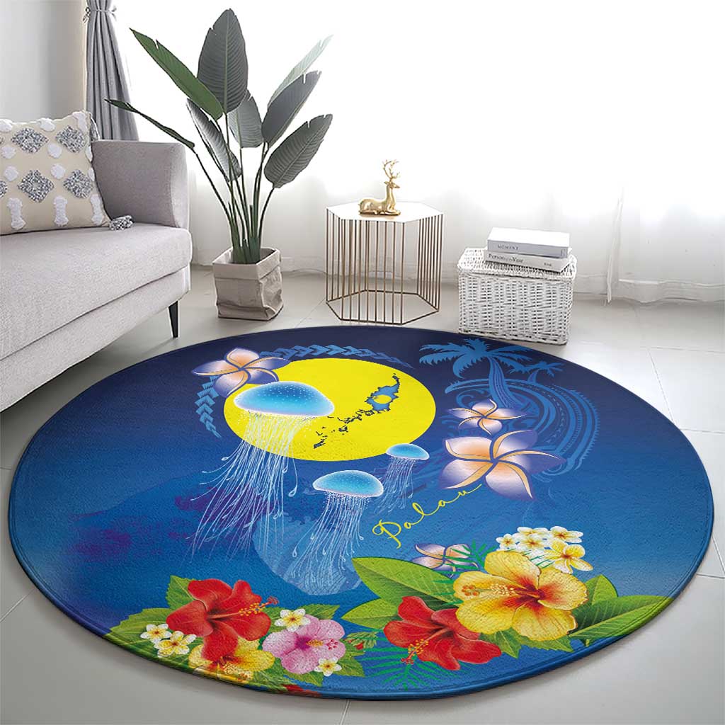 Palau Jellyfish Round Carpet Ocean Heritage Tropical Plants - Polynesian Pride