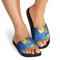 Palau Jellyfish Slide Sandals Ocean Heritage Tropical Plants - Polynesian Pride