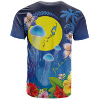 Palau Jellyfish T Shirt Ocean Heritage Tropical Plants - Polynesian Pride