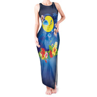 Palau Jellyfish Tank Maxi Dress Ocean Heritage Tropical Plants - Polynesian Pride