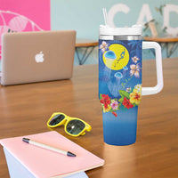 Palau Jellyfish Tumbler With Handle Ocean Heritage Tropical Plants - Polynesian Pride