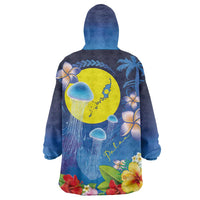 Palau Jellyfish Wearable Blanket Hoodie Ocean Heritage Tropical Plants - Polynesian Pride
