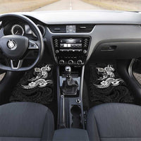 Hawaiian Manta Rays Car Mats Tribal Hibiscus Polynesian Tattoos Black Color - Polynesian Pride