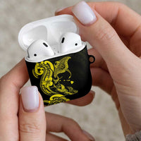 Hawaiian Manta Rays AirPods Case Tribal Hibiscus Polynesian Tattoos Yellow Color - Polynesian Pride