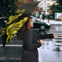 Hawaiian Manta Rays Umbrella Tribal Hibiscus Polynesian Tattoos Yellow Color - Polynesian Pride