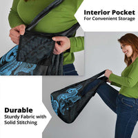 Hawaiian Manta Rays Grocery Bag Tribal Hibiscus Polynesian Tattoos Blue Color - Polynesian Pride