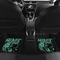 Hawaiian Manta Rays Car Mats Tribal Hibiscus Polynesian Tattoos Turquoise Color - Polynesian Pride