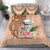 Guam Seal and Latte Stone With Ethnic Tapa Pattern Bedding Set Peach Fuzz Color LT03 - Polynesian Pride