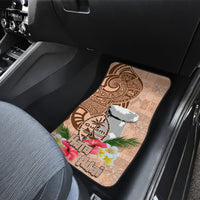 Guam Seal and Latte Stone With Ethnic Tapa Pattern Car Mats Peach Fuzz Color LT03 - Polynesian Pride