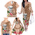 Guam Seal and Latte Stone With Ethnic Tapa Pattern Family Matching Off Shoulder Long Sleeve Dress and Hawaiian Shirt Peach Fuzz Color LT03 - Polynesian Pride