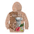Guam Seal and Latte Stone With Ethnic Tapa Pattern Kid Hoodie Peach Fuzz Color LT03 - Polynesian Pride