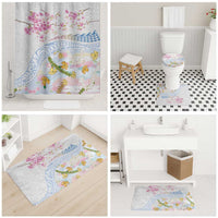 Hawaiian and Japanese Culture Together Bathroom Set Tribal Motifs with Lei and Japanese Sakura Pattern LT03 - Polynesian Pride