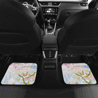 Hawaiian and Japanese Culture Together Car Mats Tribal Motifs with Lei and Japanese Sakura Pattern