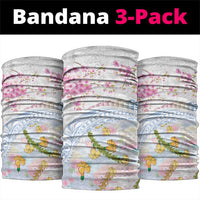 Hawaiian and Japanese Culture Together Neck Gaiter Tribal Motifs with Lei and Japanese Sakura Pattern