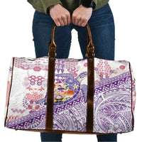 Hawaiian and Japanese Culture Together Travel Bag Tropical Honu with Japanese Elements Purple Color