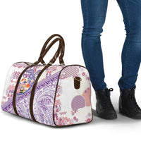 Hawaiian and Japanese Culture Together Travel Bag Tropical Honu with Japanese Elements Purple Color